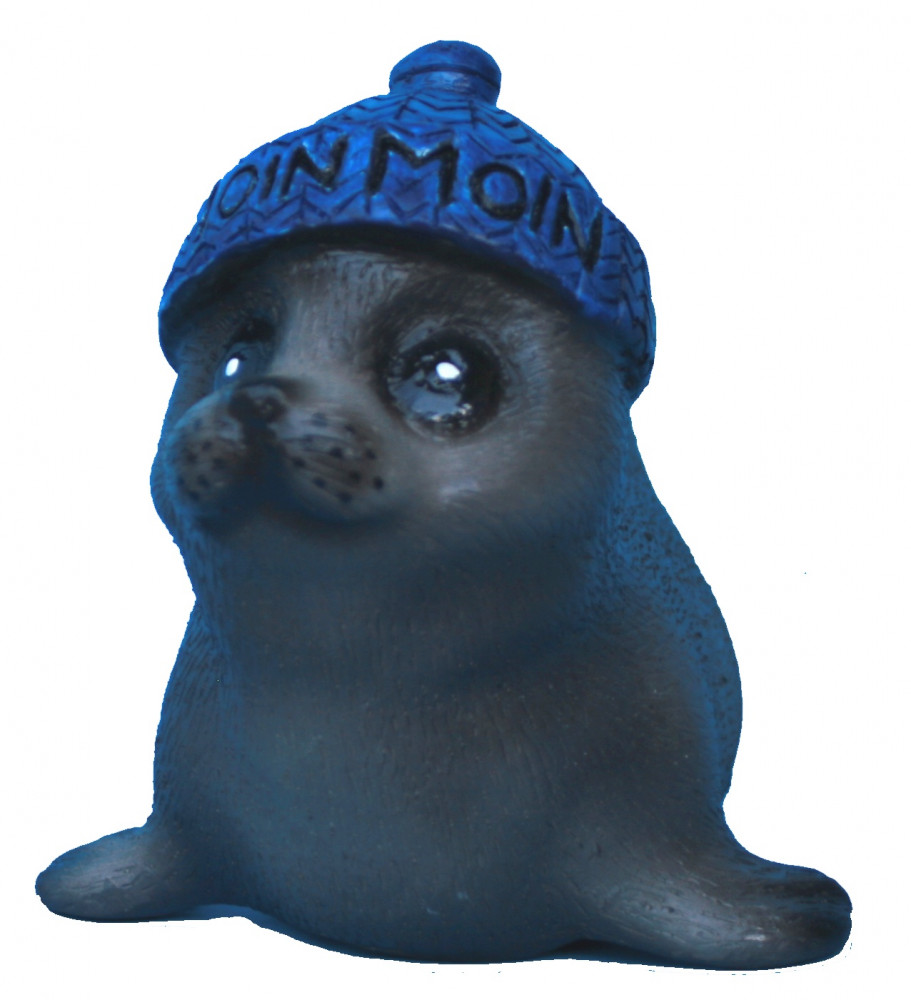 Seehund mit Mütze Moin aus Poly 17 cm