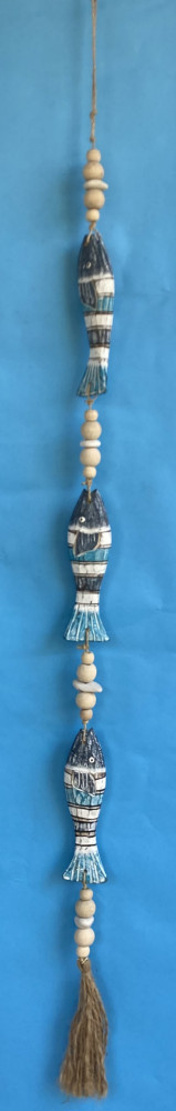 Hänger Fische Holz und Sisal ca. 100 cm