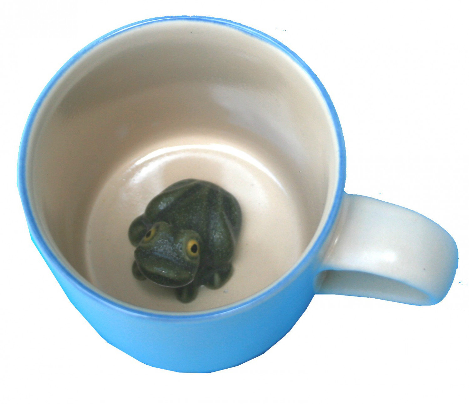 Kaffeebecher mit Frosch innen und Froschmotiv